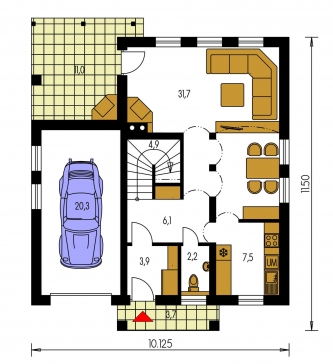 Floor plan of ground floor - COMFORT 107